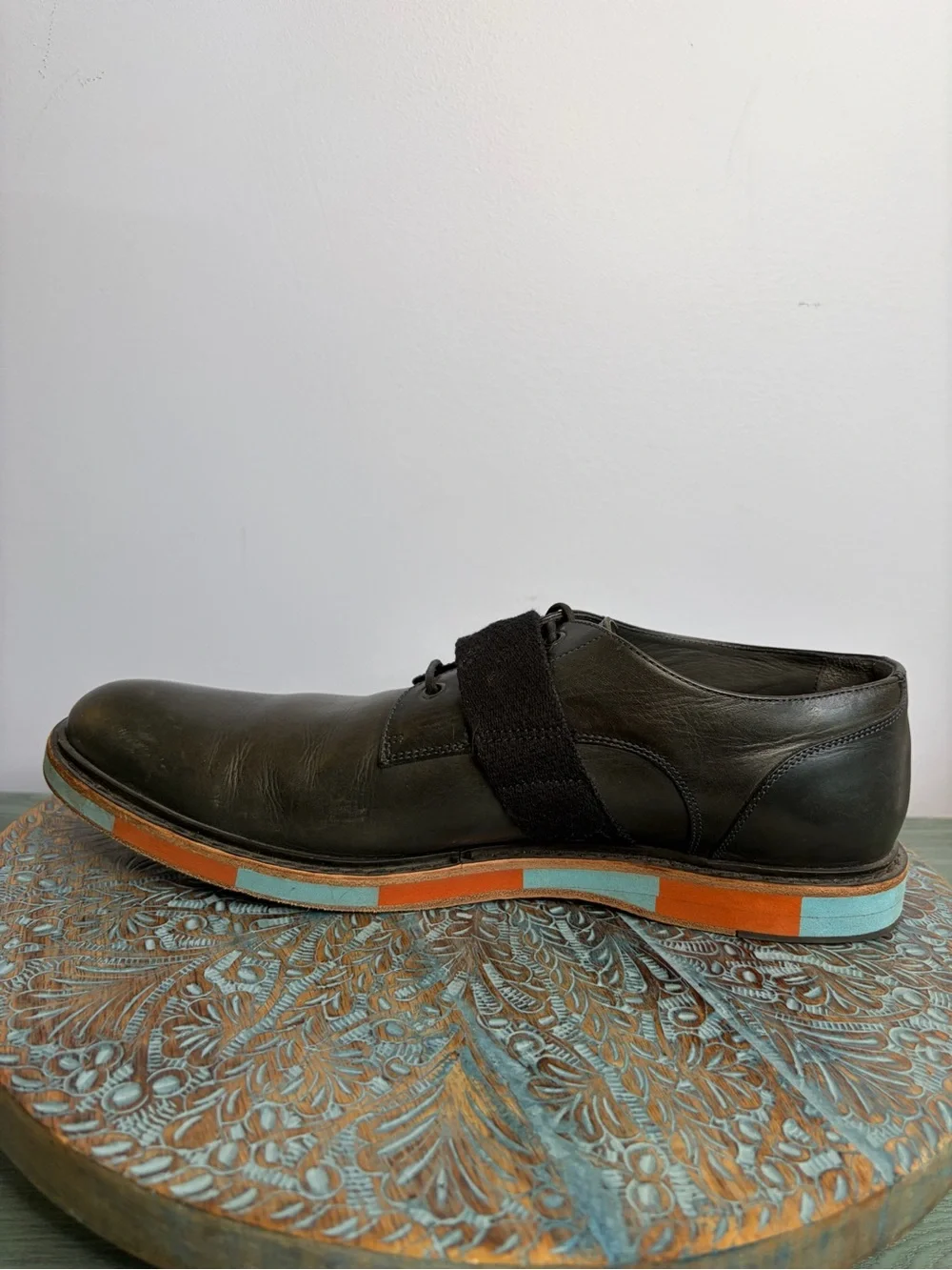 Italian Viktor & Rolf Men’s Black Leather Lace Up Oxford Shoes Size 45